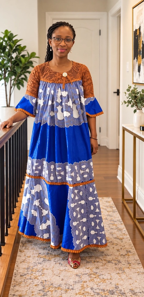 Robe longue wax & dentelle